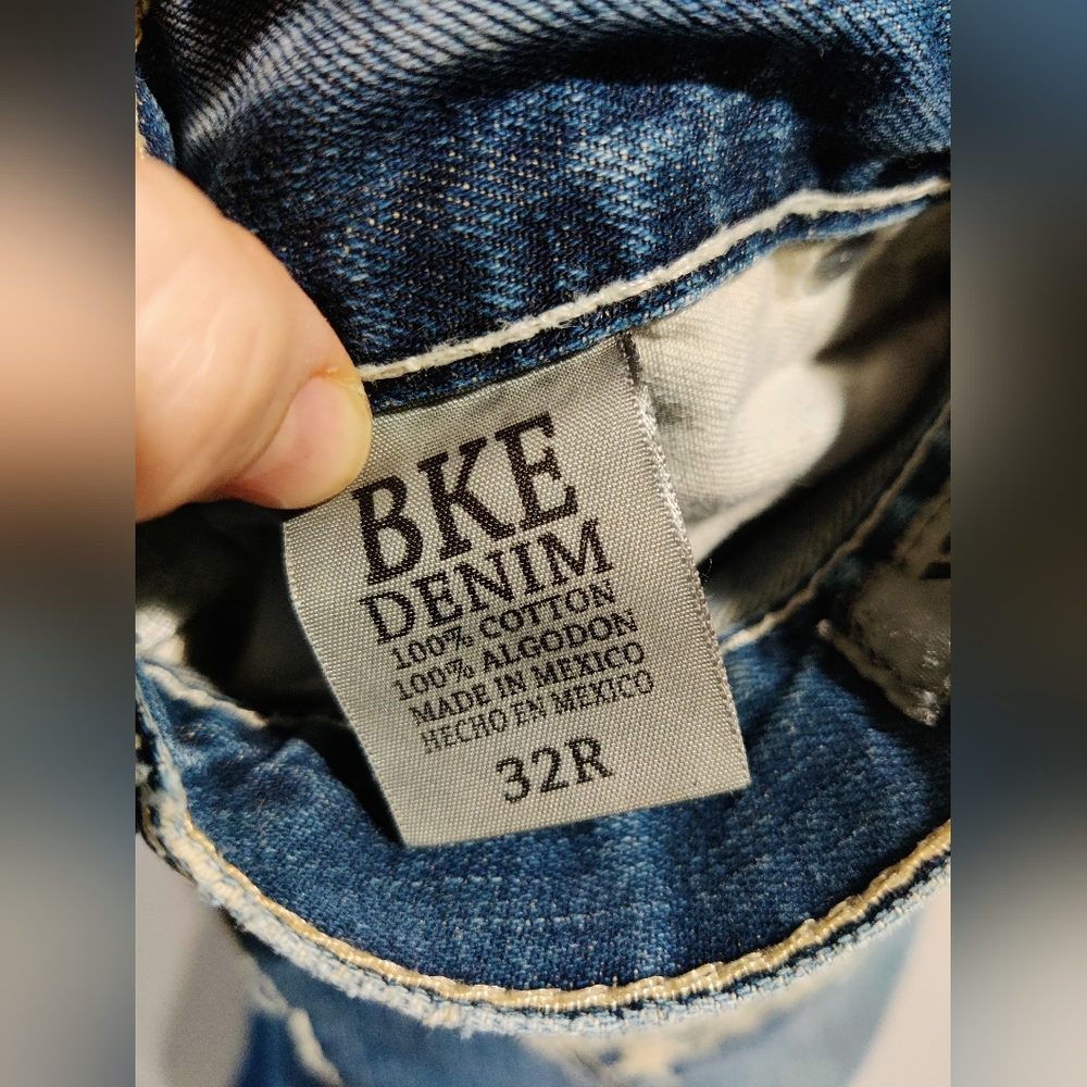 BKE Carter Straight Men's Blue Denim Jeans- Size 32R - Picture 2 of 6